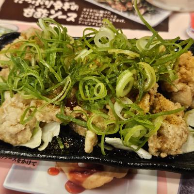 鶏ハラミとたっぷりネギの甘酢ソース